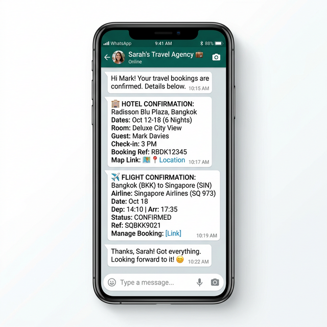 WhatsApp automation for travel and hospitality